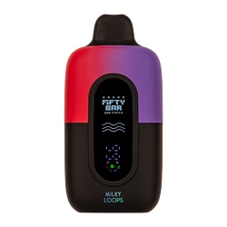 Customer testimonial card showing a Foger Bit 35K user smiling, with background blurred, representing satisfaction with best foger vape flavors