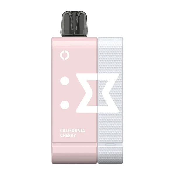 A close-up of an Oxbar device with clear blue e-liquid visible, highlighting the oxbar clear blue flavor packaging and nicotine level indicator.
